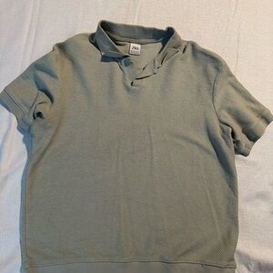 Zara Men's Gray Polo Shirt